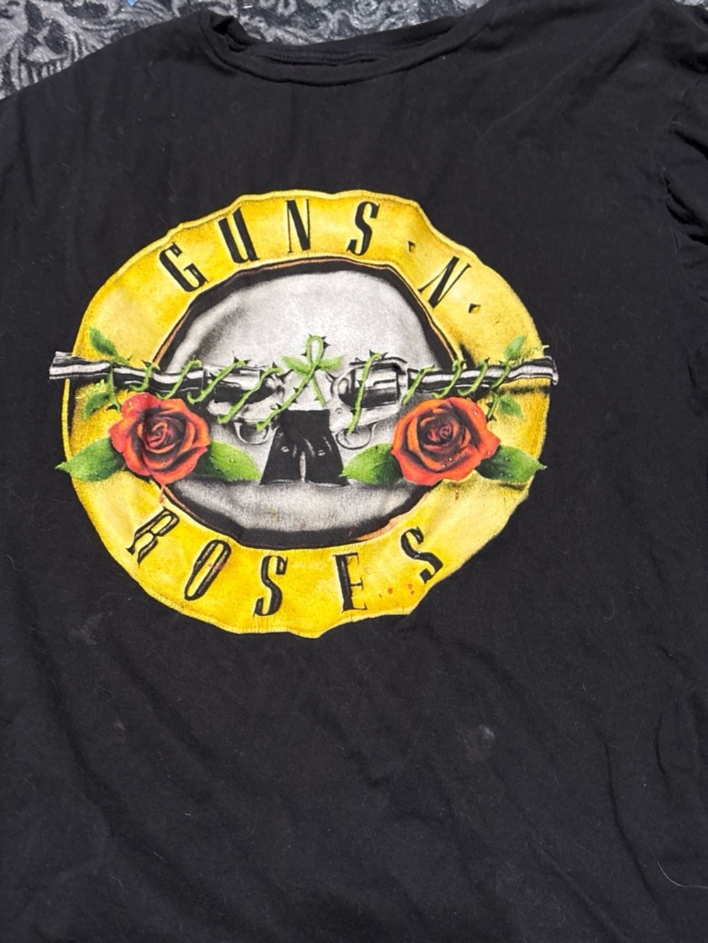 Black Graphic Band T‑Shirt - Yellow & Red Logo